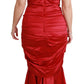 Dolce & Gabbana Exquisite Red Silk Fit and Flare Midi Dress