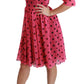 Dolce & Gabbana Elegant Polka Dot A-Line Knee Length Dress