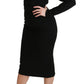 Dolce & Gabbana Elegant Black Bodycon Sheath Midi Dress