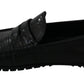 Dolce & Gabbana Exquisite Black Lizard Leather Loafers