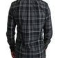 Dolce & Gabbana Elegant Gray Checkered Martini Dress Shirt