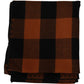 Costume National Chic Orange Check Wool Blend Scarf