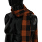 Costume National Chic Orange Check Wool Blend Scarf