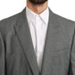 Dolce & Gabbana Elegant Gray Fantasy Pattern Slim Fit Blazer