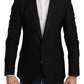 Dolce & Gabbana Elegant Black Polka Dotted Wool Blend Blazer