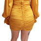 Dolce & Gabbana Radiant Yellow Silk Bodycon Mini Dress