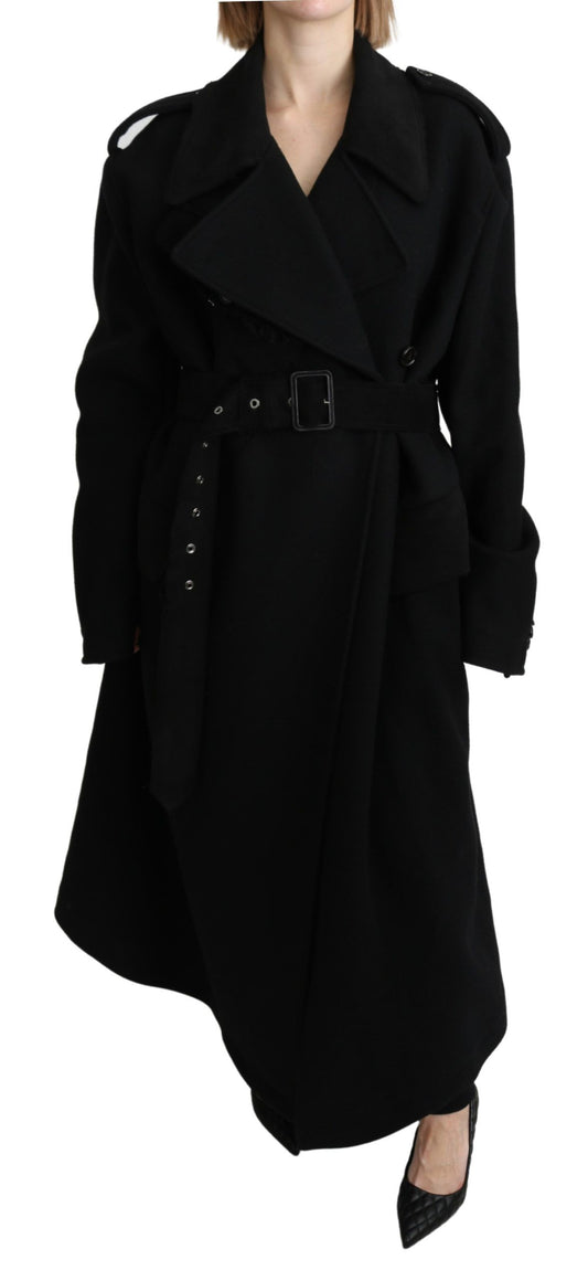 Dolce & Gabbana Elegant Black Wool Trenchcoat