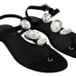 Dolce & Gabbana Elegant Crystal-Embellished Silk Sandals