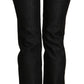 Ermanno Scervino Chic Black Mid Waist Skinny Jeans