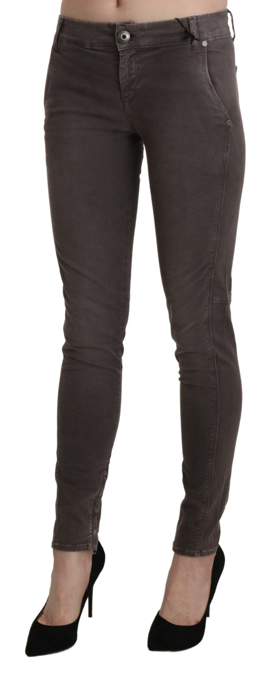 Ermanno Scervino Chic Brown Low Waist Skinny Trousers