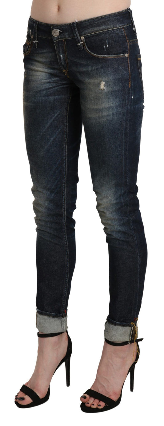 Acht Chic Dark Blue Skinny Cropped Jeans