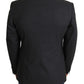 Dolce & Gabbana Elegant Gray Wool Silk Blend Slim Fit Blazer