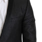 Dolce & Gabbana Elegant Black Jacquard Slim Fit Blazer