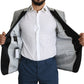 Dolce & Gabbana Elegant Silk Blend Light Gray Blazer