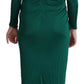 Dolce & Gabbana Emerald Elegance Bodycon Midi Dress