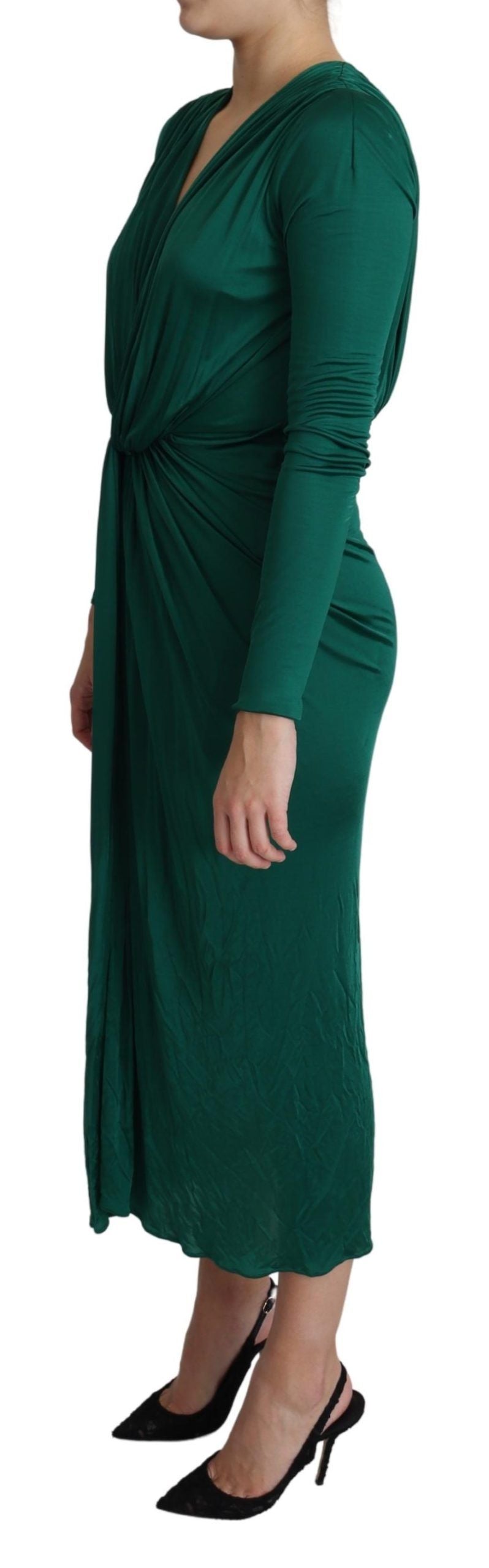 Dolce & Gabbana Emerald Elegance Bodycon Midi Dress