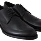 Dolce & Gabbana Elegant Black Leather Derby Dress Shoes