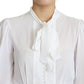 Dolce & Gabbana Elegant Snow-White Viscose Blouse