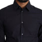 Dolce & Gabbana Navy Blue Slim Fit Gold Series Dress Shirt