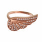 Nialaya Elegant Pink Gold CZ Crystal Ring