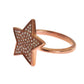 Nialaya Dazzling Pink Gold Plated Sterling Silver CZ Ring