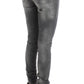 John Galliano Chic Gray Slim Fit Designer Jeans