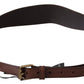 PLEIN SUD Chic Dark Brown Leather Fashion Belt