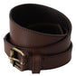 PLEIN SUD Chic Dark Brown Leather Fashion Belt