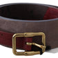 GF Ferre Elegant Brown Leather Belt with Gold Buckle