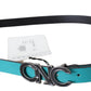 Costume National Chic Blue Green Leather Fashion Belt