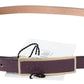 GF Ferre Elegant Maroon Leather Belt with Gold-Tone Buckle