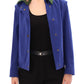 Andrea Incontri Elegant Blue Wool Jacket with Removable Collar