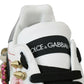 Dolce & Gabbana Floral Crystal-Embellished Leather Sneakers