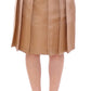 Andrea Incontri Elegant Silk Pleated Knee-Length Skirt