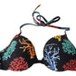 Dolce & Gabbana Chic Black Coral Print Bikini Top