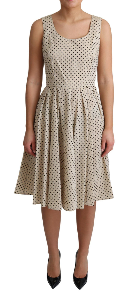 Dolce & Gabbana Elegant Polka Dot Sleeveless A-Line Dress