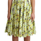 Dolce & Gabbana Elegant Yellow Floral A-Line Sleeveless Dress