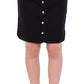 Corrado De Biase Elegant Black Wool-Cotton Blend Skirt