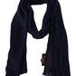 Missoni Elegant Blue Wool Scarf with Embroidered Logo