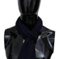 Missoni Elegant Blue Wool Scarf with Embroidered Logo