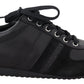 Dolce & Gabbana Elegant Black Leather Sport Sneakers