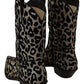 Dolce & Gabbana Elegant Leopard Print Mid Calf Boots