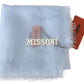 Missoni Elegant Light-Blue Cashmere Scarf with Fringes