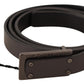 Costume National Elegant Leather Belt with Metal Buckle