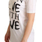 Dolce & Gabbana Chic White Love Motif Silk-Blend Tee