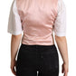 Dolce & Gabbana Elegant Pink Metallic Sheen Waistcoat