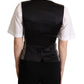 Dolce & Gabbana Elegant Checkered Gray Silk Blend Vest