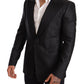 Dolce & Gabbana Elegant Black Metallic Slim Fit Blazer Jacket