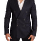 Dolce & Gabbana Elegant Navy Cashmere Silk Blend Blazer