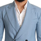 Dolce & Gabbana Elegant Blue Cashmere-Silk Men's Blazer